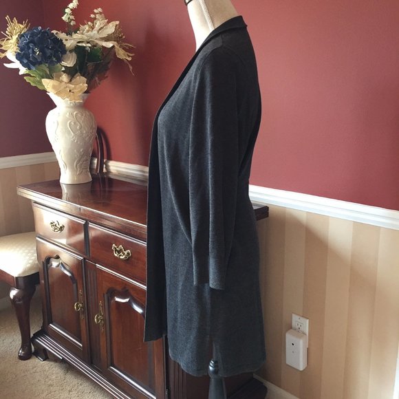 Chico's Long Dark Gray Cardigan - Like New - Picture 2 of 5